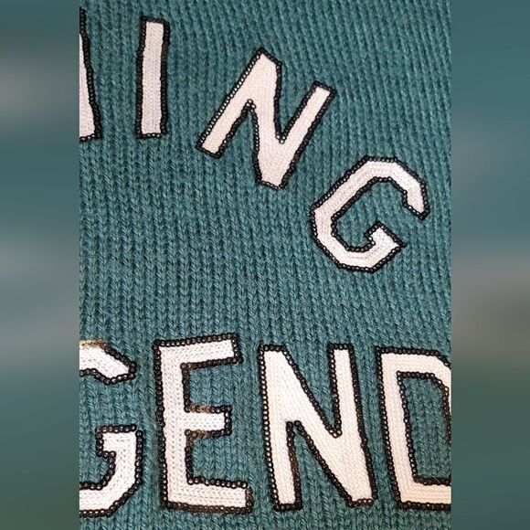 WILDFOX OVERSIZED SLOUCHY LIVING LEGEND DISTRESSED SWEATER WOODFALL GREEN WOOL S - Picture 8 of 13